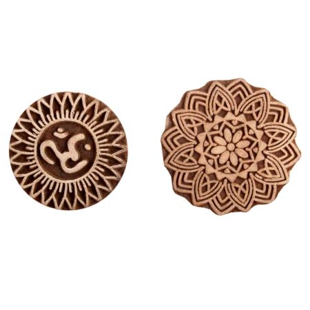 Set of 2 Piece New Mix Wooden Printing Block